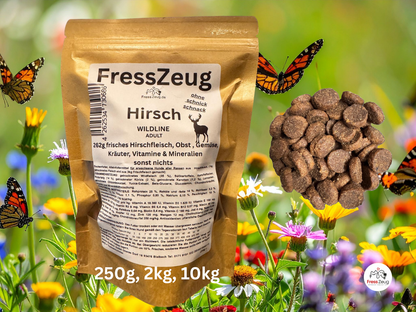 FressZeug Hirsch WILDLINE Adult – Getreidefreies Trockenfutter