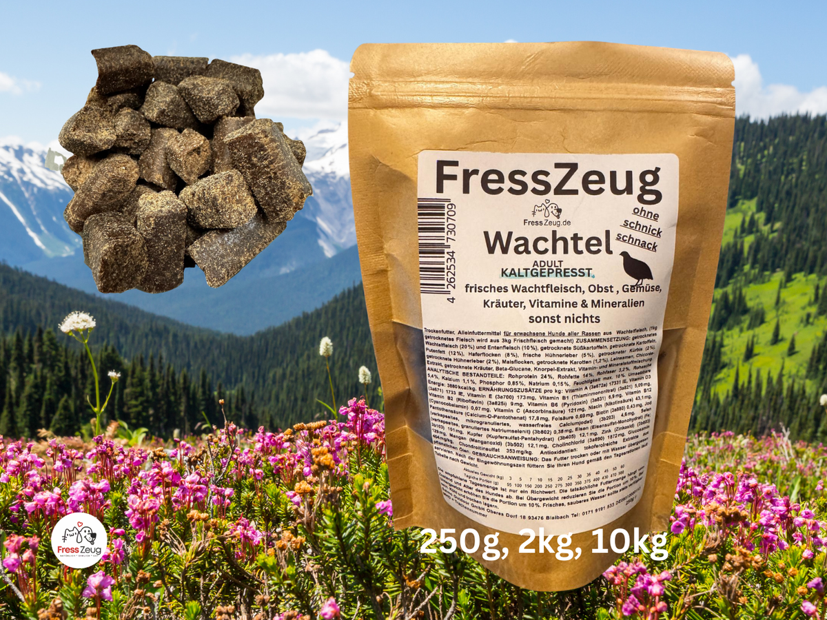 FressZeug Wachtel Adult – Kaltgepresstes Trockenfutter