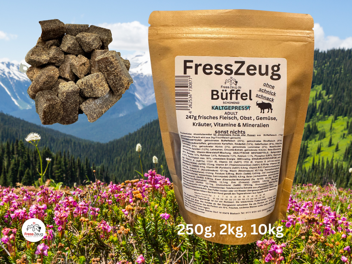 FressZeug Büffel kaltgepresstes Hundefutter – Herstellerverpackung