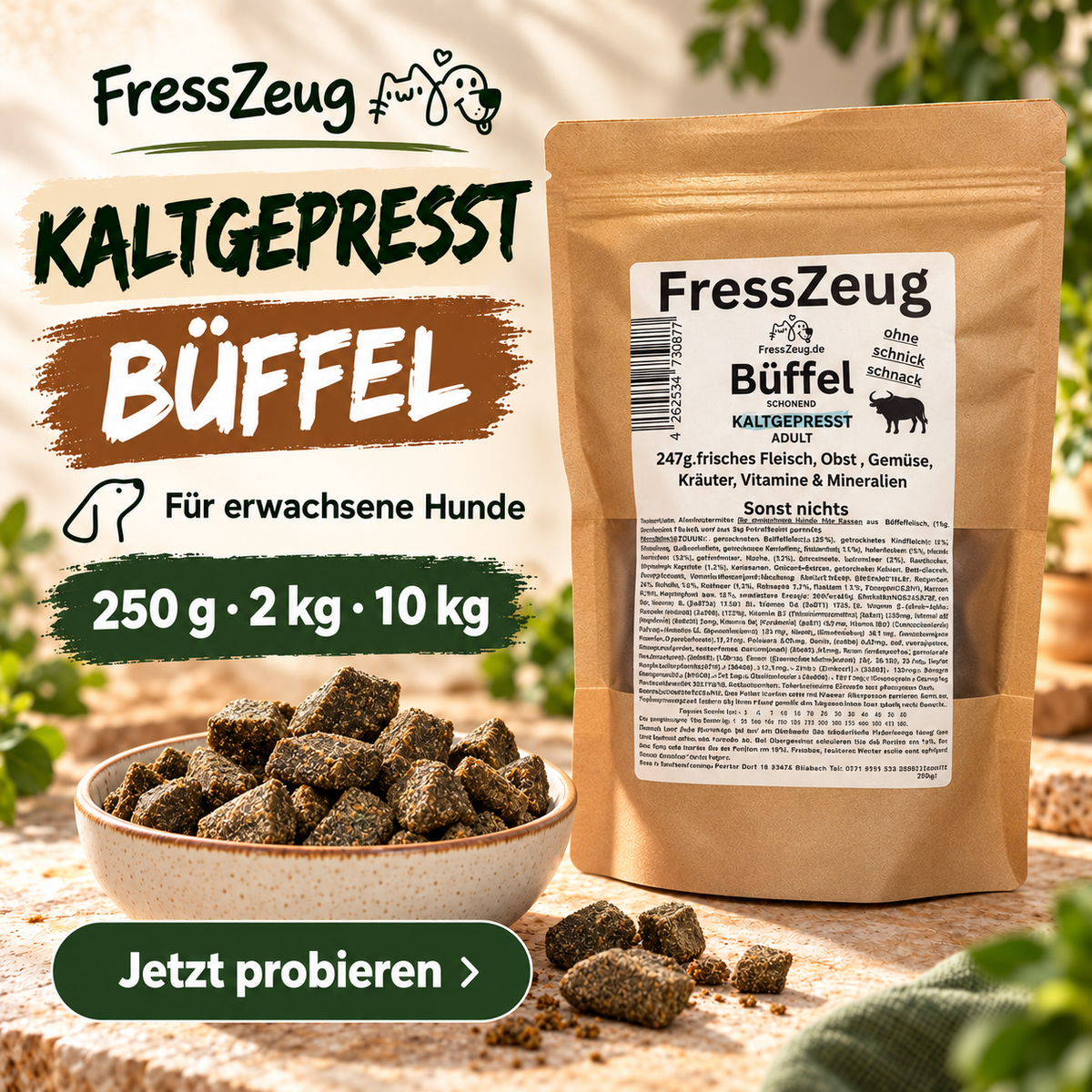 FressZeug Büffel kaltgepresst Adult – Trockenfutter Produktbild