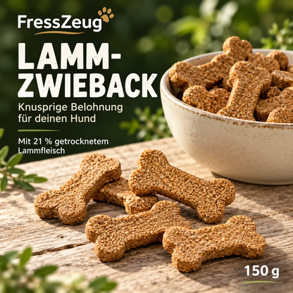 Lamm-Zwieback 150 g – Knuspriger Hundesnack