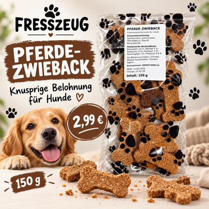 Pferde-Zwieback 150 g – Knuspriger Hundesnack