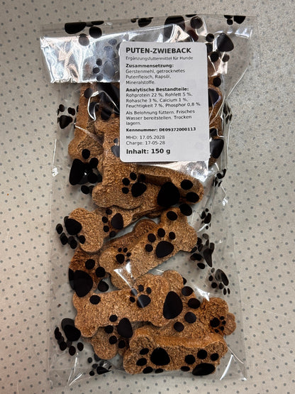 Puten-Zwieback 150 g – Knuspriger Hundesnack