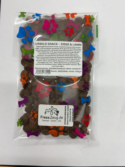 URWILD Snack – Ziege & Lamm 150 g | Hundeleckerli